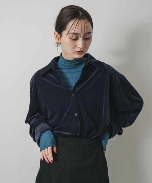 SENSE OF PLACE by URBAN RESEARCH（センスオブプレイスバイアーバンリサーチ）の「『毛玉防止』メローハイネックトップ（Tシャツ/カットソー・レディース・チャコールグレー/ブラック/ピンク/アイボリー/ブラウン系その他/ブルー・ONE）」の22枚目の写真