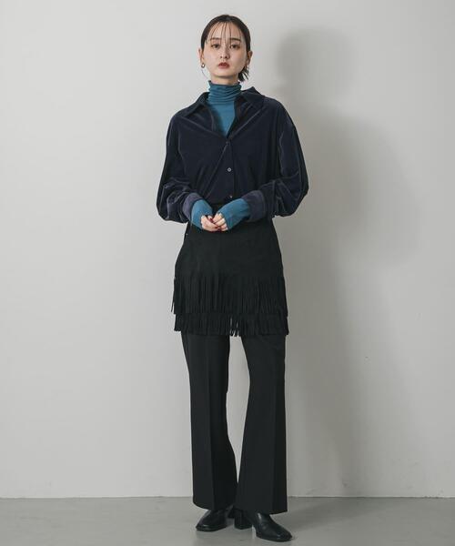 SENSE OF PLACE by URBAN RESEARCH(センスオブプレイスバイアーバンリサーチ)の「『毛玉防止』メローハイネックトップ(Tシャツ/カットソー・レディース・チャコールグレー/ブラック/ピンク/アイボリー/ブラウン系その他/ブルー・ONE)」の8枚目の写真