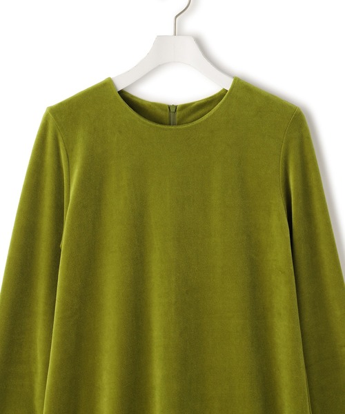 ADAM ET ROPE'（アダムエロペ）の「ベロア BOTANICAL DYED DRESS（ワンピース・レディース・オリーブ/ネイビー/ピンク・2/1）」の10枚目の写真