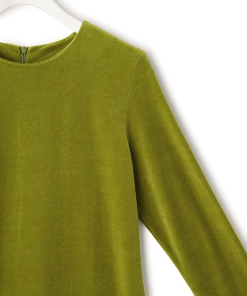 ADAM ET ROPE'（アダムエロペ）の「ベロア BOTANICAL DYED DRESS（ワンピース・レディース・オリーブ/ネイビー/ピンク・2/1）」の11枚目の写真