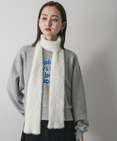 SENSE OF PLACE by URBAN RESEARCH（センスオブプレイスバイアーバンリサーチ）の「シャギーナローストール（マフラー・レディース・イエロー/ブラック/オフホワイト・ONE）」の12枚目の写真