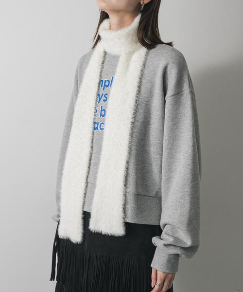 SENSE OF PLACE by URBAN RESEARCH（センスオブプレイスバイアーバンリサーチ）の「シャギーナローストール（マフラー・レディース・イエロー/ブラック/オフホワイト・ONE）」の11枚目の写真