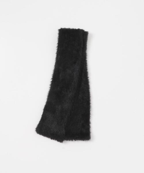 SENSE OF PLACE by URBAN RESEARCH（センスオブプレイスバイアーバンリサーチ）の「シャギーナローストール（マフラー・レディース・イエロー/ブラック/オフホワイト・ONE）」の4枚目の写真