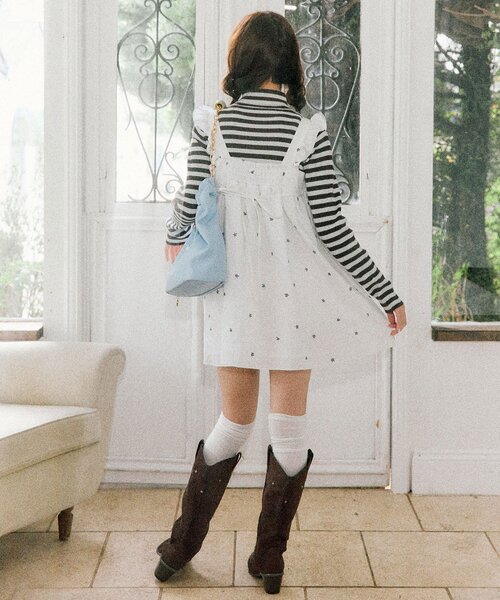 OLIVE des OLIVE（オリーブデオリーブ）の「【ふたばコラボ企画】ワンピース（ワンピース・レディース・ブラウン/オフホワイト・FREE）」の3枚目の写真