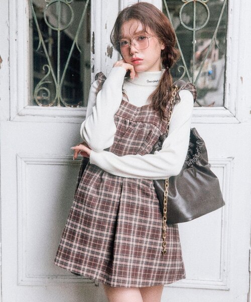 OLIVE des OLIVE（オリーブデオリーブ）の「【ふたばコラボ企画】ワンピース（ワンピース・レディース・ブラウン/オフホワイト・FREE）」の5枚目の写真
