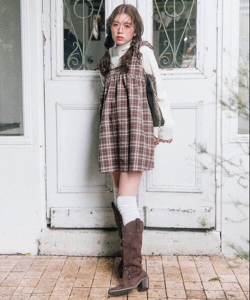 OLIVE des OLIVE（オリーブデオリーブ）の「【ふたばコラボ企画】ワンピース（ワンピース・レディース・ブラウン/オフホワイト・FREE）」の8枚目の写真