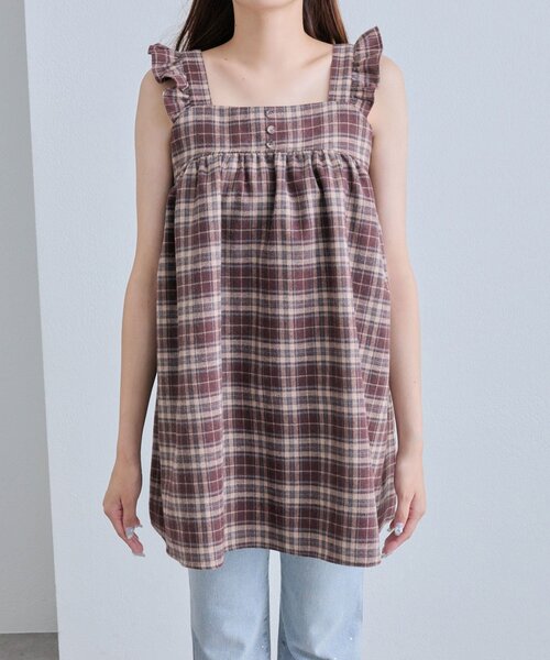 OLIVE des OLIVE（オリーブデオリーブ）の「【ふたばコラボ企画】ワンピース（ワンピース・レディース・ブラウン/オフホワイト・FREE）」の10枚目の写真
