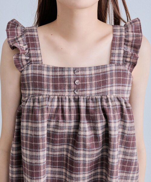 OLIVE des OLIVE（オリーブデオリーブ）の「【ふたばコラボ企画】ワンピース（ワンピース・レディース・ブラウン/オフホワイト・FREE）」の13枚目の写真
