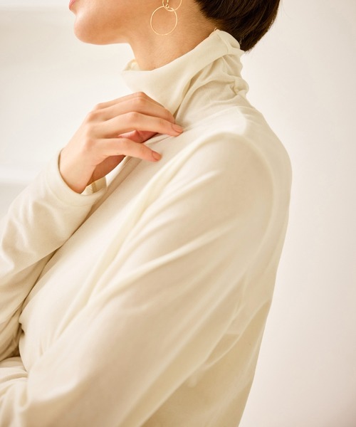 シアートリコットベロアタートルトップス（Tシャツ/カットソー）｜ROPE