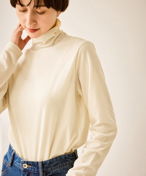 シアートリコットベロアタートルトップス（Tシャツ/カットソー）｜ROPE