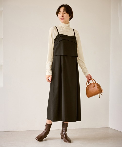ROPE' PICNIC（ロペピクニック）の「シアートリコットベロアタートルトップス（Tシャツ/カットソー・レディース・オフホワイト/チャコールグレー・FREE）」の4枚目の写真