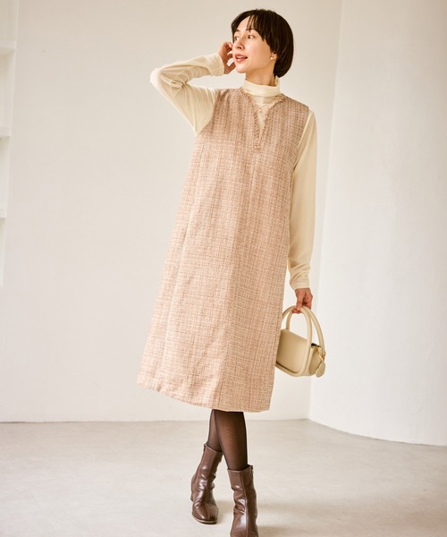 ROPE' PICNIC（ロペピクニック）の「シアートリコットベロアタートルトップス（Tシャツ/カットソー・レディース・オフホワイト/チャコールグレー・FREE）」の9枚目の写真