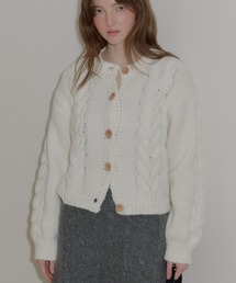 GIUNON | round cable knit cardigan / ラウンドケーブルニットカーディガン(カーディガン/ボレロ)