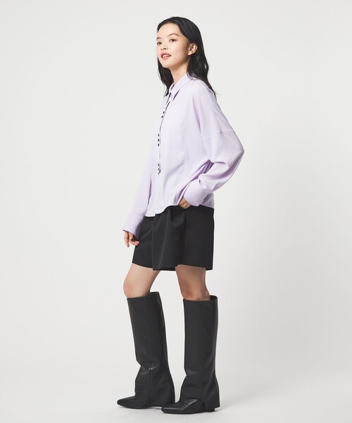 EMMEL REFINES(エメルリファインズ)の「<EMMEL REFINES>EM V/ポプリン オーバー シャツ(シャツ/ブラウス・レディース・ライラック/オフホワイト・FREE)」の16枚目の写真