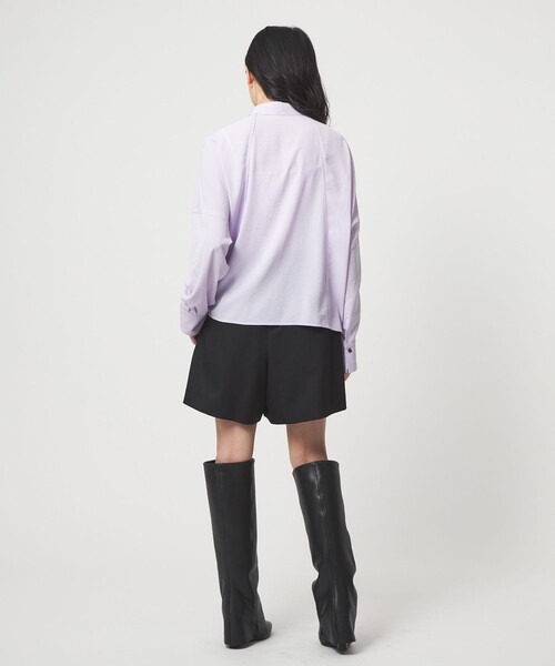 EMMEL REFINES(エメルリファインズ)の「<EMMEL REFINES>EM V/ポプリン オーバー シャツ(シャツ/ブラウス・レディース・ライラック/オフホワイト・FREE)」の17枚目の写真