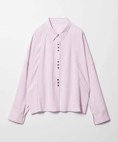 EMMEL REFINES(エメルリファインズ)の「<EMMEL REFINES>EM V/ポプリン オーバー シャツ(シャツ/ブラウス・レディース・ライラック/オフホワイト・FREE)」の18枚目の写真