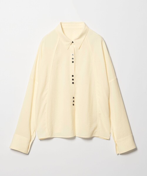 EMMEL REFINES(エメルリファインズ)の「<EMMEL REFINES>EM V/ポプリン オーバー シャツ(シャツ/ブラウス・レディース・ライラック/オフホワイト・FREE)」の12枚目の写真