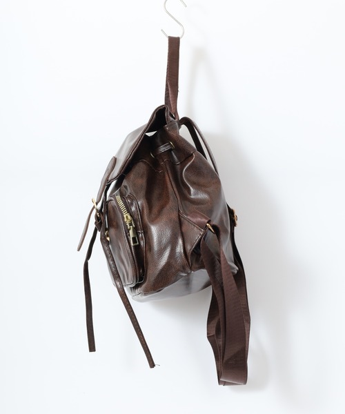 ヴィンテージ風 フェイクレザーミニリュック（バックパック/リュック