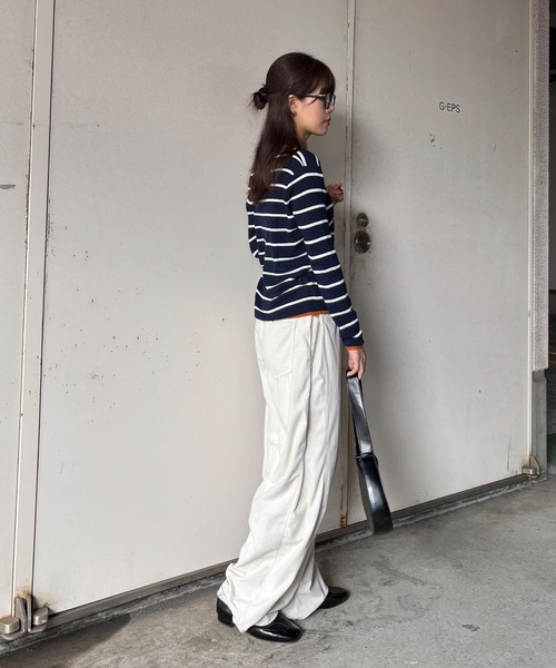 ISOOK（アイスー）の「【ISOOK / アイスー】2wayコーデュロイパンツ / ワイド コクーン バレルレッグ ハイウエスト ウエストゴム アイボリー ブラック ブラウン 白 黒 茶 無地 ZOZOTOWN限定（その他パンツ・レディース・ブラウン/アイボリー/ブラック・FREE）」の12枚目の写真