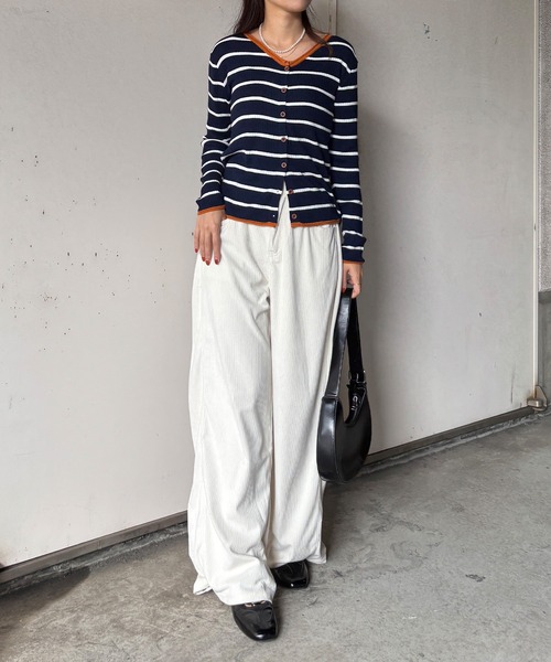 ISOOK（アイスー）の「【ISOOK / アイスー】2wayコーデュロイパンツ / ワイド コクーン バレルレッグ ハイウエスト ウエストゴム アイボリー ブラック ブラウン 白 黒 茶 無地 ZOZOTOWN限定（その他パンツ・レディース・ブラウン/アイボリー/ブラック・FREE）」の11枚目の写真