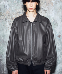 DOFFJASON（ドフジェーソン）の「オーバーフィットビーガンレザーウインドブレーカー（ライトグレー）（ライダースジャケット）」