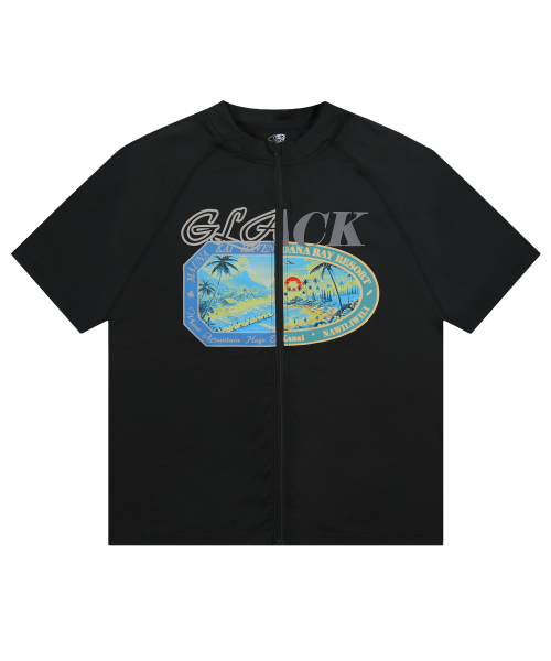 GLACK(グラック)の「GT145 ラゲージラベルグラフィック半袖ラッシュガード (ブラック)(Tシャツ/カットソー・レディース・その他・MEDIUM/LARGE)」の3枚目の写真