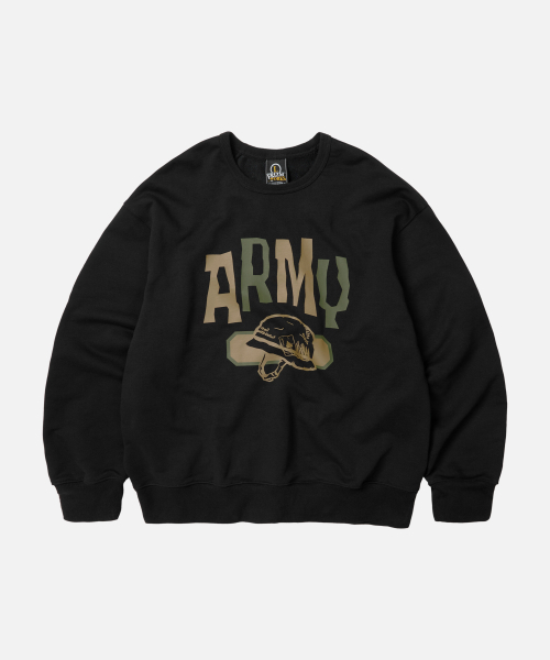 FRIZMWORKS（フリズムワークス）の「ARMY HELMET SWEATSHIRT _ BLACK（スウェット・メンズ・その他・SMALL/MEDIUM/LARGE/X-LARGE）」の2枚目の写真
