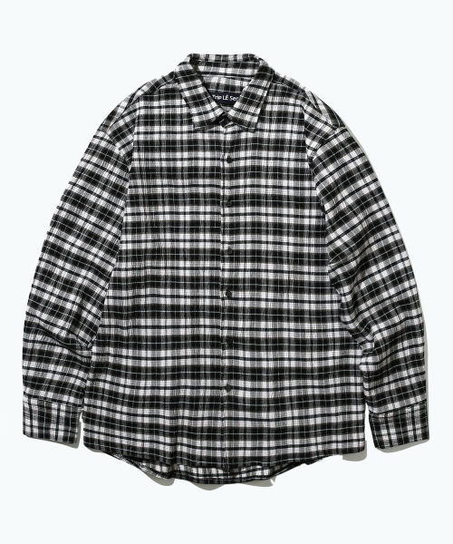 TRIP LE SENS(トリップ ル センス)の「ウォッシュドリンクルチェックシャツ_ブラック(シャツ/ブラウス・レディース・その他・MEDIUM/LARGE)」の4枚目の写真