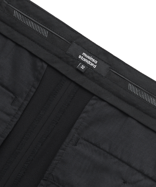 MUSINSA STANDARD（ムシンサスタンダード）の「軽量ワイド隠しバンディングクロップドスラックス[ブラック]（スラックス・メンズ・その他・26/27/28）」の8枚目の写真