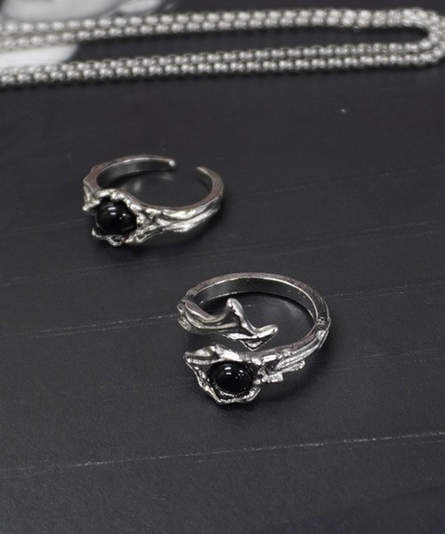 その他 ringo 446633】ブラックデザインリング2点セット(RZ)（リング）｜mul.（ムル