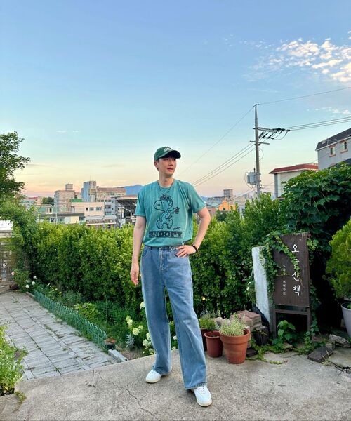 VTWO（ブイツー）の「パイロットジョギングスヌーピー ピグメントTシャツ (GREEN)（Tシャツ/カットソー・メンズ・その他・SMALL/MEDIUM/LARGE）」の7枚目の写真