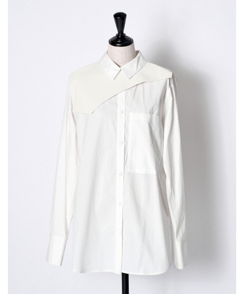 トップス mm5RUMCHE Knit Bonding Shirt / white Knit Bonding Shirt / ニットボンディングシャツ（シャツ/ブラウス