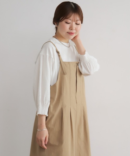 NOMBRE IMPAIR（ノンブルアンペール）の「綿麻ツイル　フィッシュテールジャンスカ（ワンピース・レディース・チャコールグレー/ベージュ・FREE）」の5枚目の写真