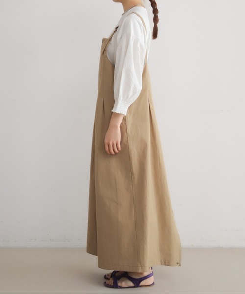 NOMBRE IMPAIR（ノンブルアンペール）の「綿麻ツイル　フィッシュテールジャンスカ（ワンピース・レディース・チャコールグレー/ベージュ・FREE）」の13枚目の写真