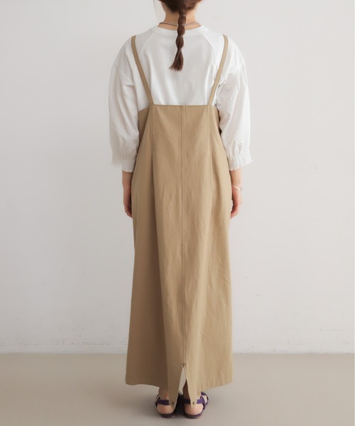 NOMBRE IMPAIR（ノンブルアンペール）の「綿麻ツイル　フィッシュテールジャンスカ（ワンピース・レディース・チャコールグレー/ベージュ・FREE）」の7枚目の写真