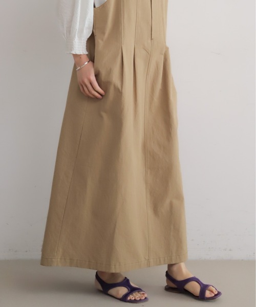 NOMBRE IMPAIR（ノンブルアンペール）の「綿麻ツイル　フィッシュテールジャンスカ（ワンピース・レディース・チャコールグレー/ベージュ・FREE）」の6枚目の写真