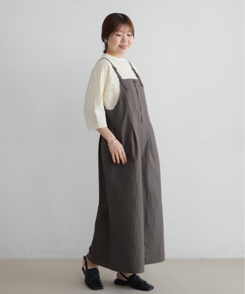 NOMBRE IMPAIR（ノンブルアンペール）の「綿麻ツイル　フィッシュテールジャンスカ（ワンピース・レディース・チャコールグレー/ベージュ・FREE）」の21枚目の写真