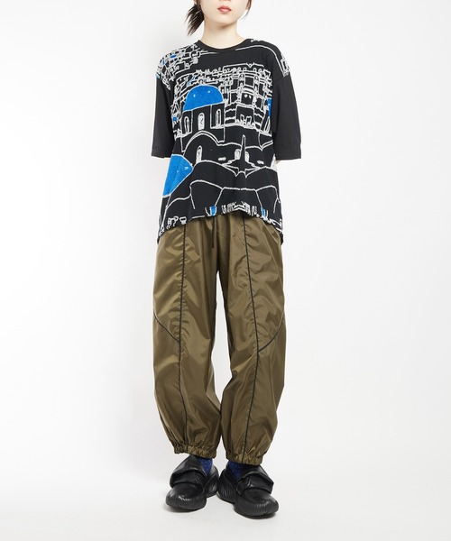 gomme(ゴム)の「ミックスタフタ サイドラインタフタパンツ(その他パンツ・レディース・カーキ/ブラック/チャコールグレー・MEDIUM)」の9枚目の写真
