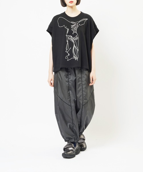 gomme(ゴム)の「ミックスタフタ サイドラインタフタパンツ(その他パンツ・レディース・カーキ/ブラック/チャコールグレー・MEDIUM)」の5枚目の写真