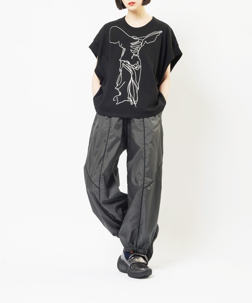 gomme(ゴム)の「ミックスタフタ サイドラインタフタパンツ(その他パンツ・レディース・カーキ/ブラック/チャコールグレー・MEDIUM)」の7枚目の写真