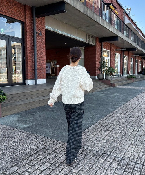 ISOOK(アイスー)の「【ISOOK / アイスー】フランネルチェックパンツ / イージーパンツ ウエストゴム ハイウエスト バーガンディ ブラック ネイビー 赤 黒 紺 紐パン ZOZOTOWN限定(その他パンツ・レディース・ネイビー/バーガンディー/ブラック・FREE)」の15枚目の写真