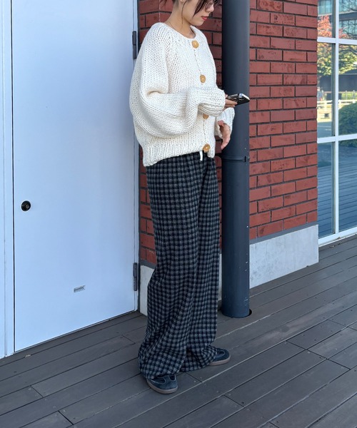 ISOOK(アイスー)の「【ISOOK / アイスー】フランネルチェックパンツ / イージーパンツ ウエストゴム ハイウエスト バーガンディ ブラック ネイビー 赤 黒 紺 紐パン ZOZOTOWN限定(その他パンツ・レディース・ネイビー/バーガンディー/ブラック・FREE)」の17枚目の写真