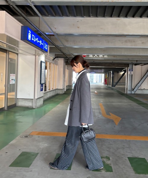 ISOOK(アイスー)の「【ISOOK / アイスー】フランネルチェックパンツ / イージーパンツ ウエストゴム ハイウエスト バーガンディ ブラック ネイビー 赤 黒 紺 紐パン ZOZOTOWN限定(その他パンツ・レディース・ネイビー/バーガンディー/ブラック・FREE)」の11枚目の写真