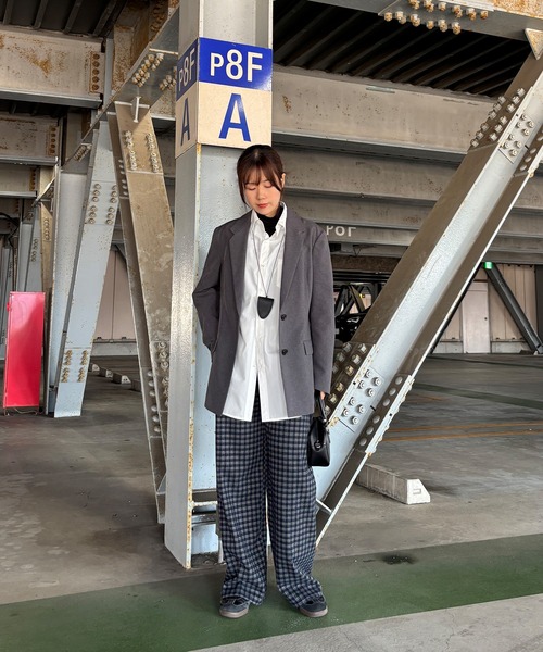ISOOK(アイスー)の「【ISOOK / アイスー】フランネルチェックパンツ / イージーパンツ ウエストゴム ハイウエスト バーガンディ ブラック ネイビー 赤 黒 紺 紐パン ZOZOTOWN限定(その他パンツ・レディース・ネイビー/バーガンディー/ブラック・FREE)」の12枚目の写真