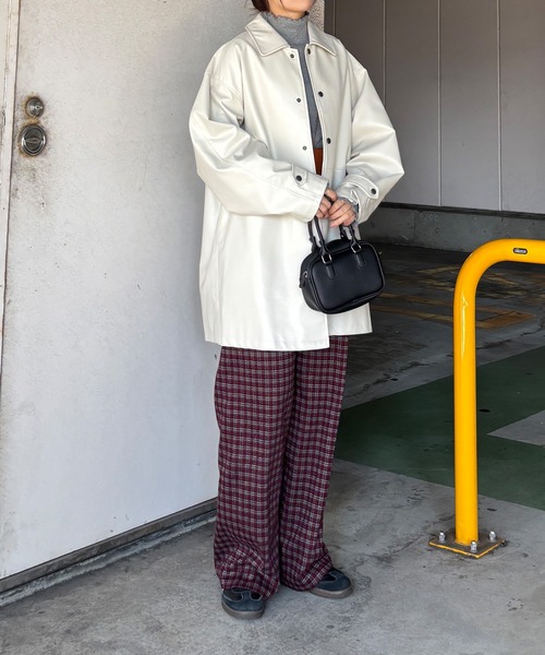 ISOOK(アイスー)の「【ISOOK / アイスー】フランネルチェックパンツ / イージーパンツ ウエストゴム ハイウエスト バーガンディ ブラック ネイビー 赤 黒 紺 紐パン ZOZOTOWN限定(その他パンツ・レディース・ネイビー/バーガンディー/ブラック・FREE)」の9枚目の写真