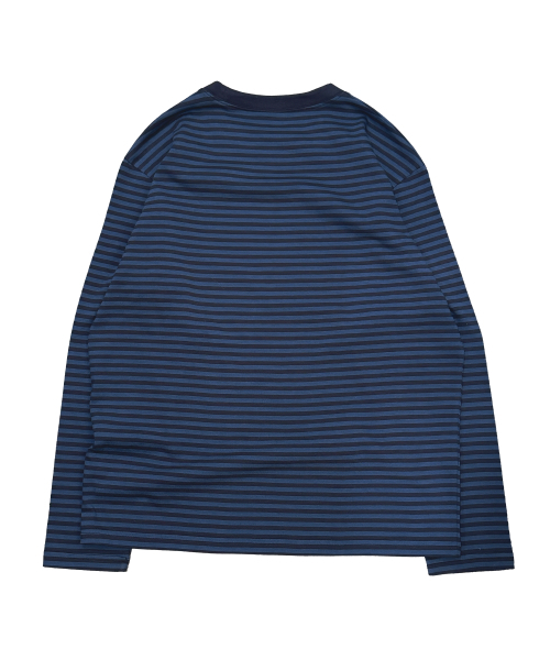 THECOLDESTMOMENT(ザコールデストモーメント)の「TCM mini logo stripe long sleeve (blue/navy)(Tシャツ/カットソー・レディース・その他・LARGE/MEDIUM)」の3枚目の写真