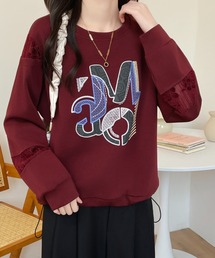 新品タグ付★MORABITOプルミエ ボルドー フレアシルエット トップス 38 セール】プードルボアルーズシルエットダブルジップショート丈ブルゾン