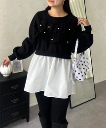 パールフリル2wayドッキングスウェット