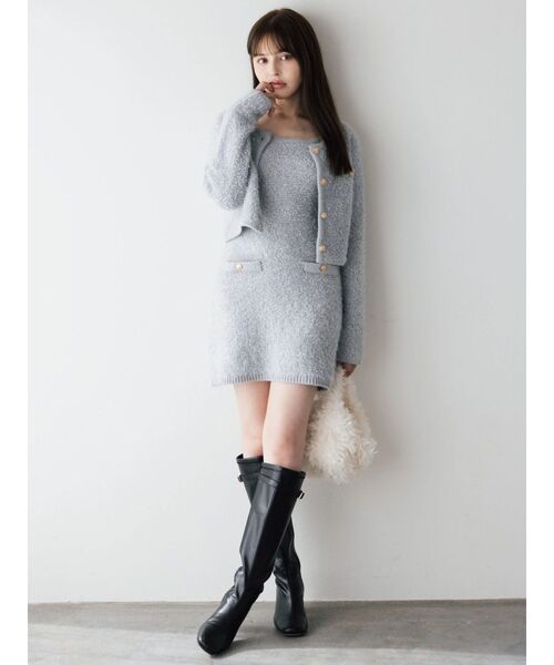 dazzlin（ダズリン）の「【セット対応】ヘアリーニットミニワンピース（ワンピース・レディース・オフホワイト/グレー/チャコールグレー/ピンク・FREE）」の10枚目の写真