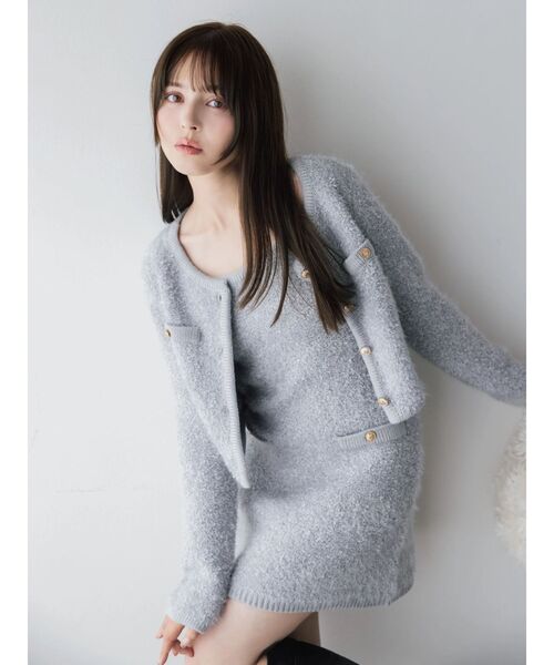 dazzlin（ダズリン）の「【セット対応】ヘアリーニットミニワンピース（ワンピース・レディース・オフホワイト/グレー/チャコールグレー/ピンク・FREE）」の12枚目の写真